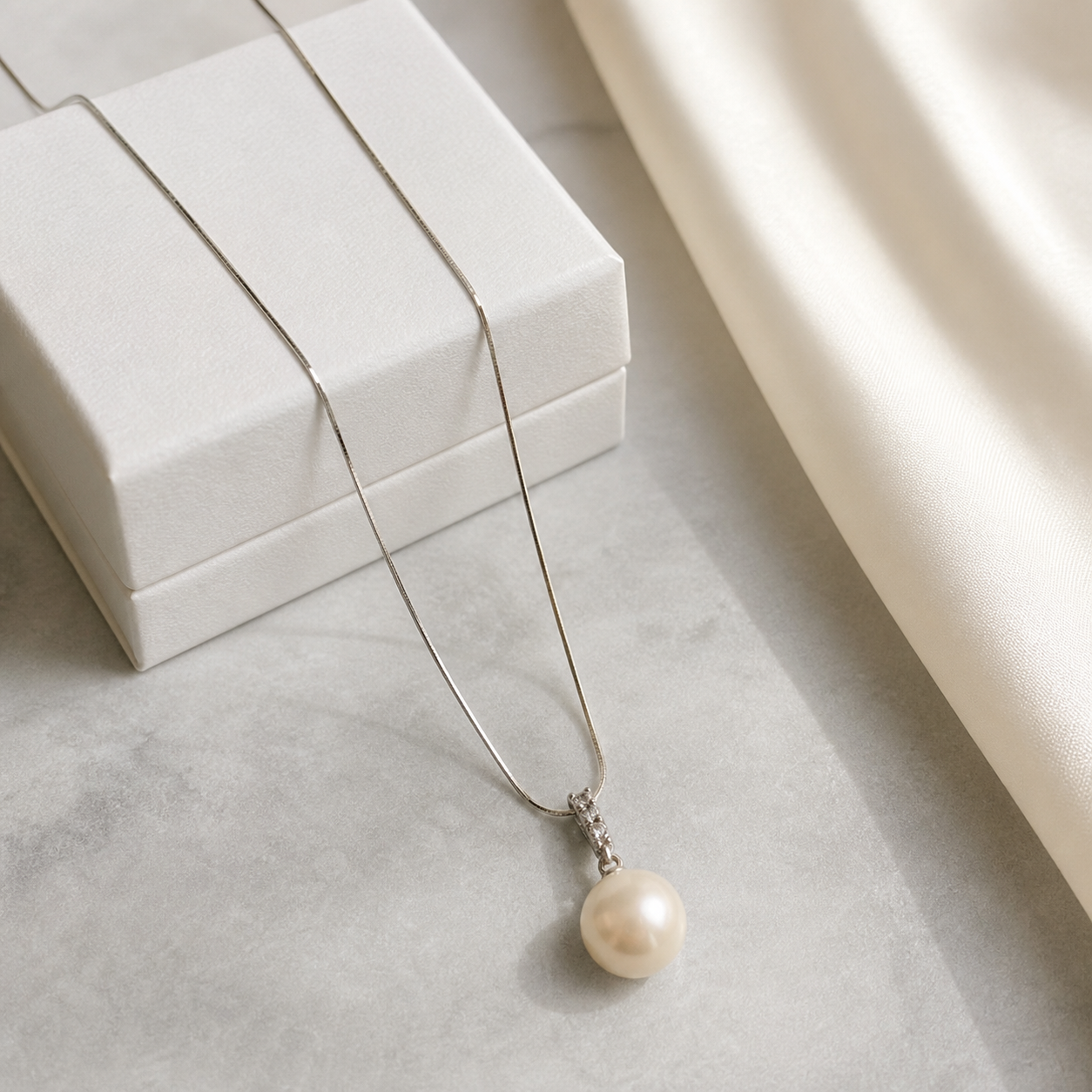 Classic Pearl Drop Pendant Necklace